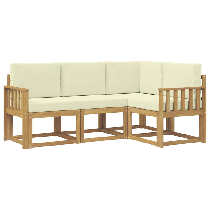 Set de canapele de exterior 4 pcs Alb și crem WALTI