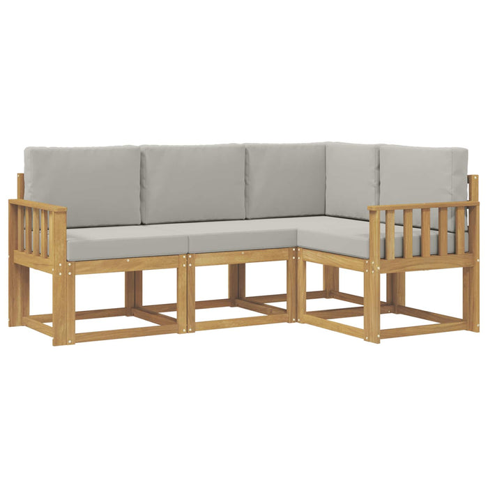 Set de canapele de exterior 4 pcs Alb și gri deschis WALTI