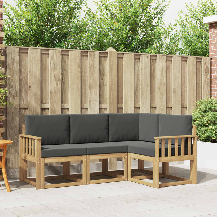 Set de canapele de exterior cu pernă 4 pcs Alb și antracit WALTI