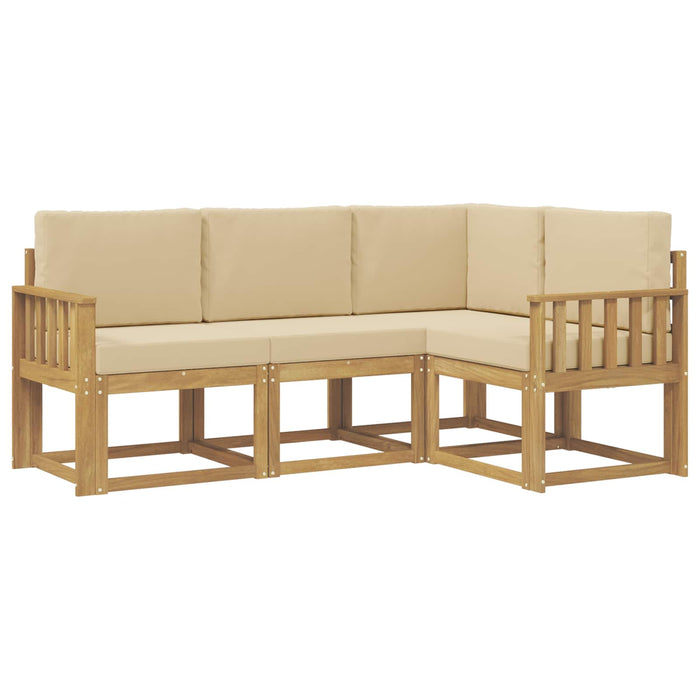 Set de canapele de exterior cu pernă 4 pcs Alb și Bej WALTI