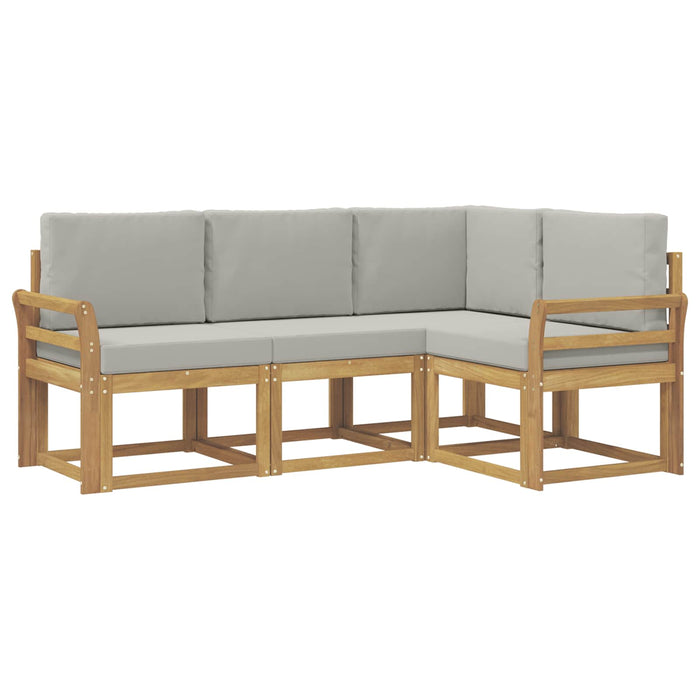 Set de canapele de exterior 4 pcs Alb și gri deschis WALTI