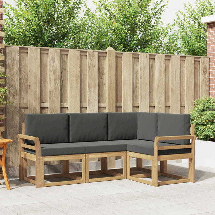 Set de canapele de exterior cu pernă 4 pcs Alb și antracit WALTI