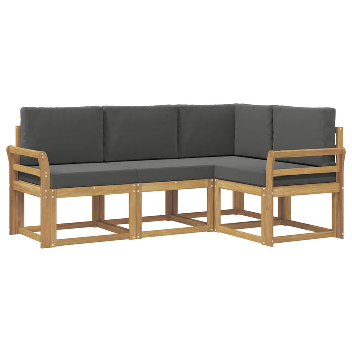 Set de canapele de exterior cu pernă 4 pcs Alb și antracit WALTI