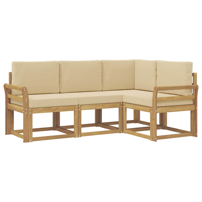 Set de canapele de exterior cu pernă 4 pcs Alb și Bej WALTI