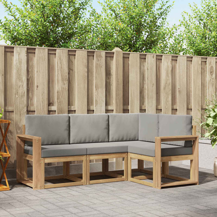 Set de canapele de exterior 4 pcs Alb și gri deschis WALTI