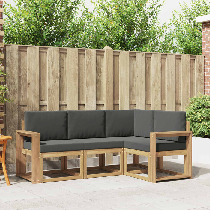 Set de canapele de exterior cu pernă 4 pcs Alb și antracit WALTI