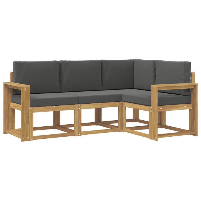 Set de canapele de exterior cu pernă 4 pcs Alb și antracit WALTI