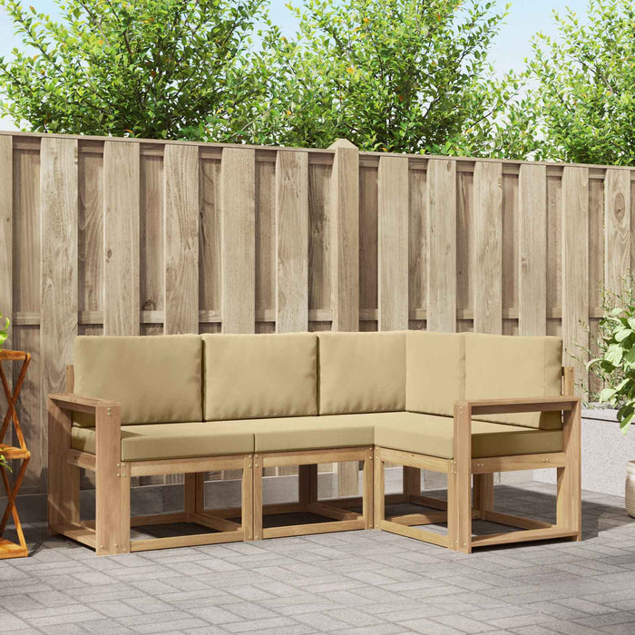Set de canapele de exterior 4 pcs Alb și Bej WALTI