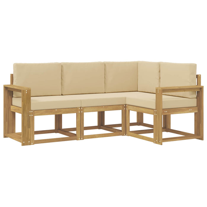 Set de canapele de exterior 4 pcs Alb și Bej WALTI
