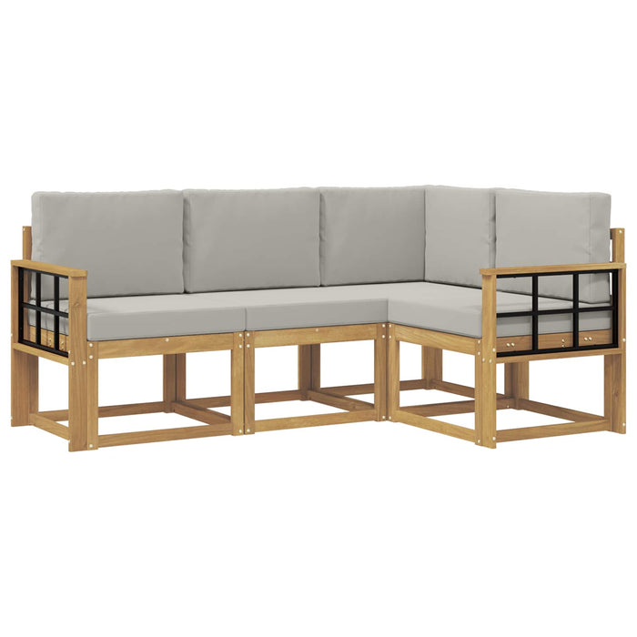 Set de canapele de exterior 4 pcs Alb și gri deschis WALTI