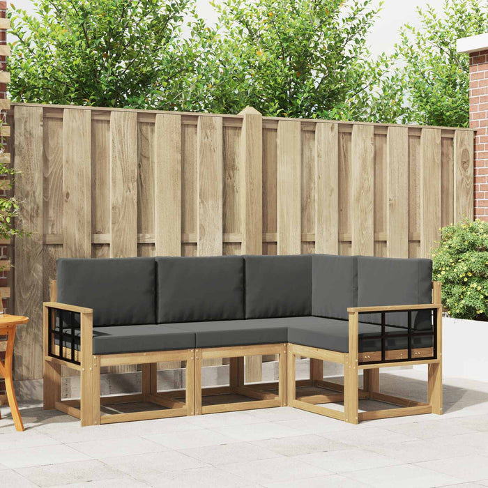 Set de canapele de exterior cu pernă 4 pcs Alb și antracit WALTI