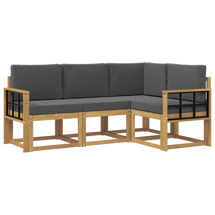 Set de canapele de exterior cu pernă 4 pcs Alb și antracit WALTI