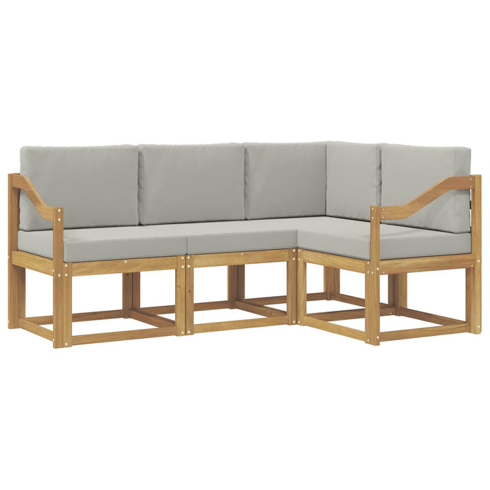 Set de canapele de exterior 4 pcs Alb și gri deschis WALTI