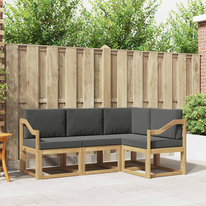 Set de canapele de exterior cu pernă 4 pcs Alb și antracit WALTI