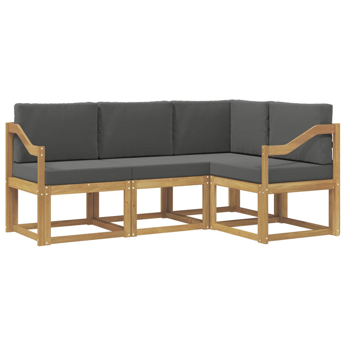 Set de canapele de exterior cu pernă 4 pcs Alb și antracit WALTI