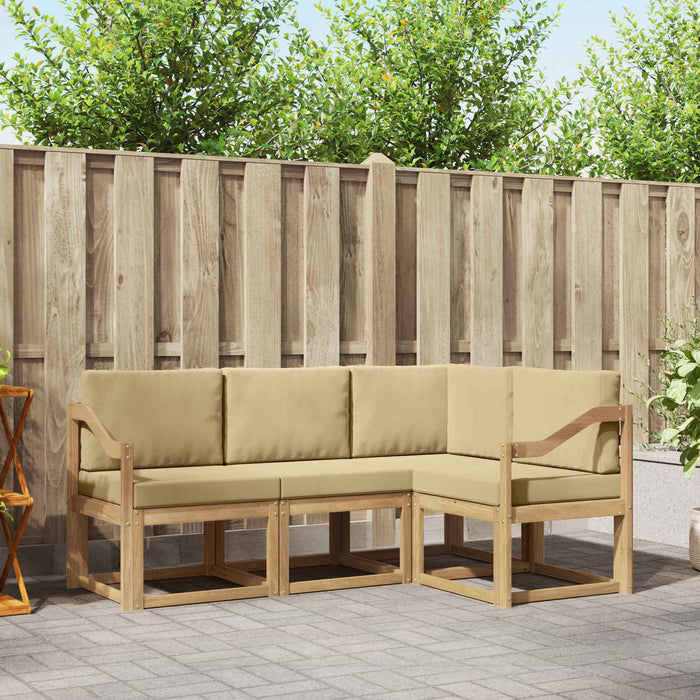 Set de canapele de exterior cu pernă 4 pcs Alb și Bej WALTI