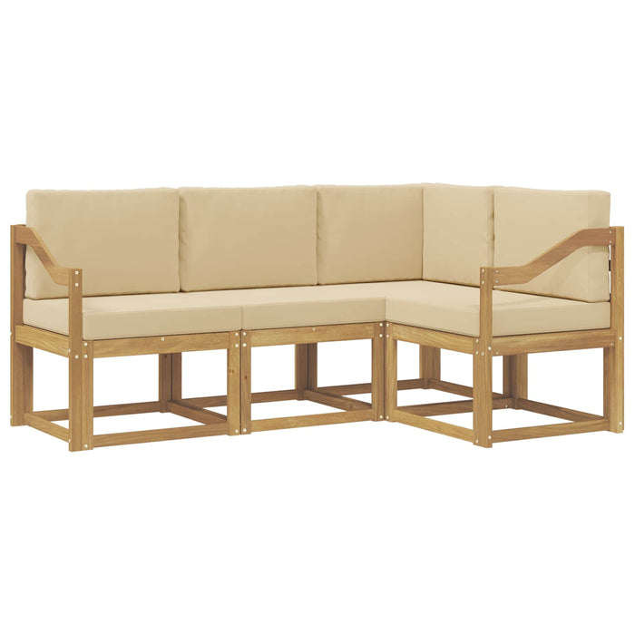 Set de canapele de exterior cu pernă 4 pcs Alb și Bej WALTI