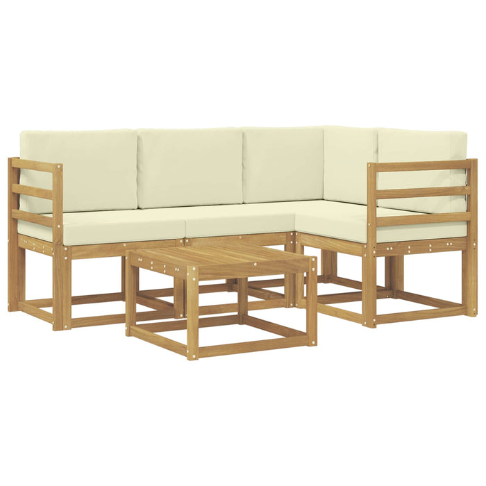 Set de canapele de exterior cu pernă 5 pcs Alb și crem WALTI