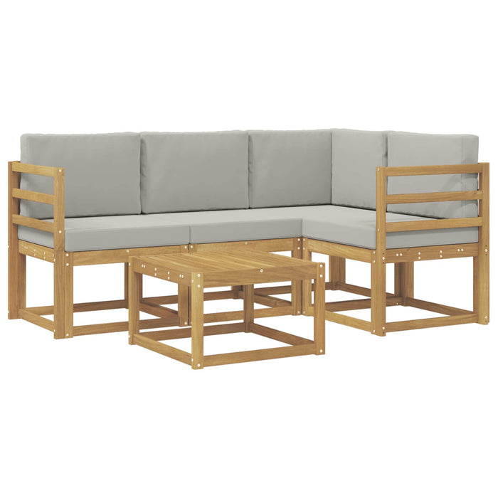 Set de canapele de exterior 5 pcs Alb și gri deschis WALTI