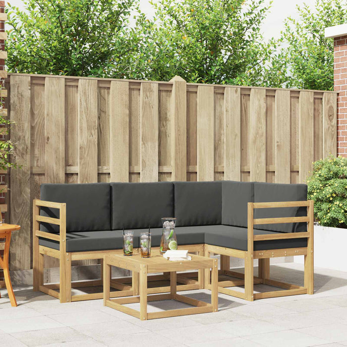 Set de canapele de exterior cu pernă 5 pcs Alb și antracit WALTI