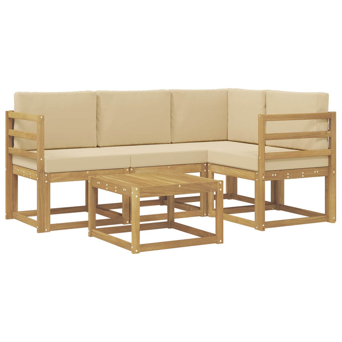 Set de canapele de exterior cu pernă 5 pcs Alb și Bej WALTI