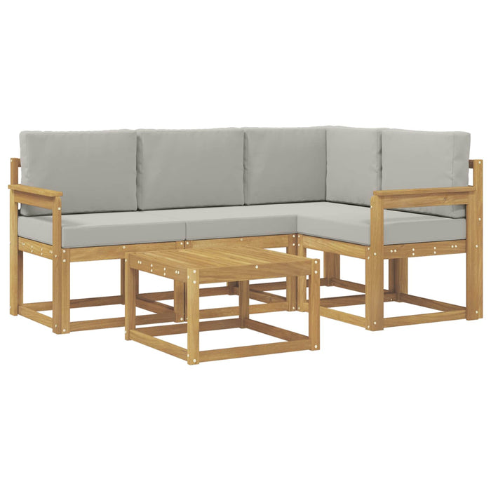 Set de canapele de exterior 5 pcs Alb și gri deschis WALTI