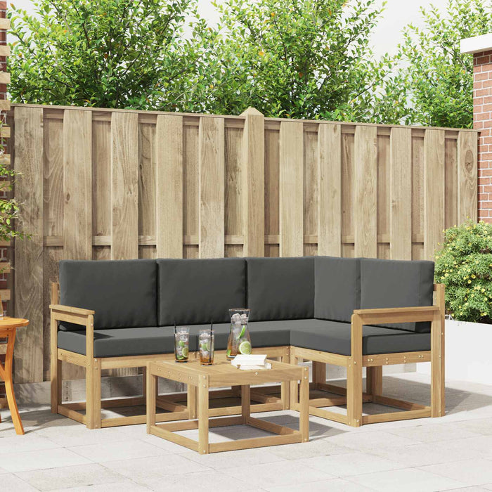 Set de canapele de exterior cu pernă 5 pcs Alb și antracit WALTI