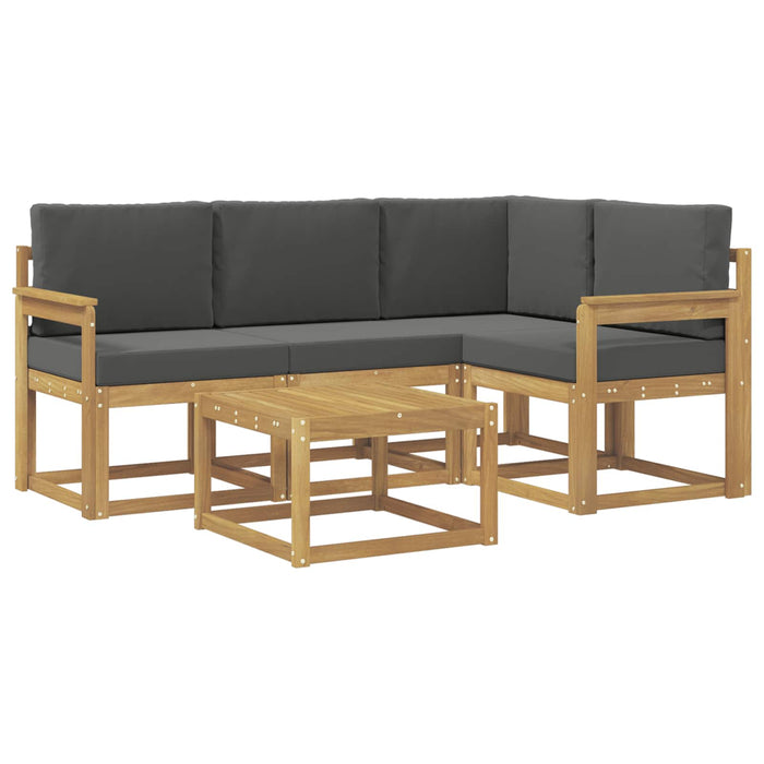 Set de canapele de exterior cu pernă 5 pcs Alb și antracit WALTI