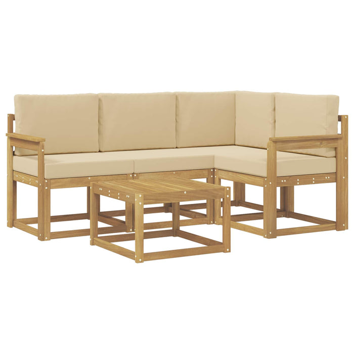 Set de canapele de exterior cu pernă 5 pcs Alb și Bej WALTI