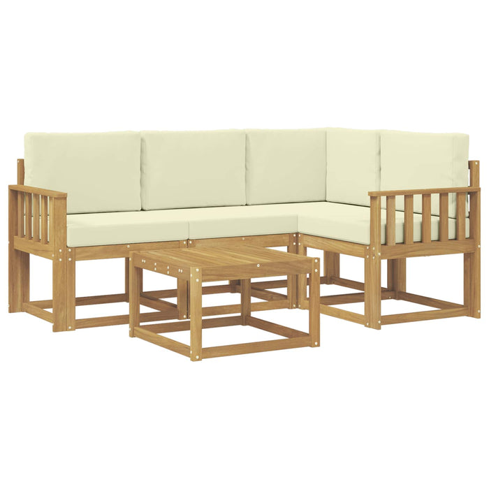 Set de canapele de exterior cu pernă 5 pcs Alb și crem WALTI