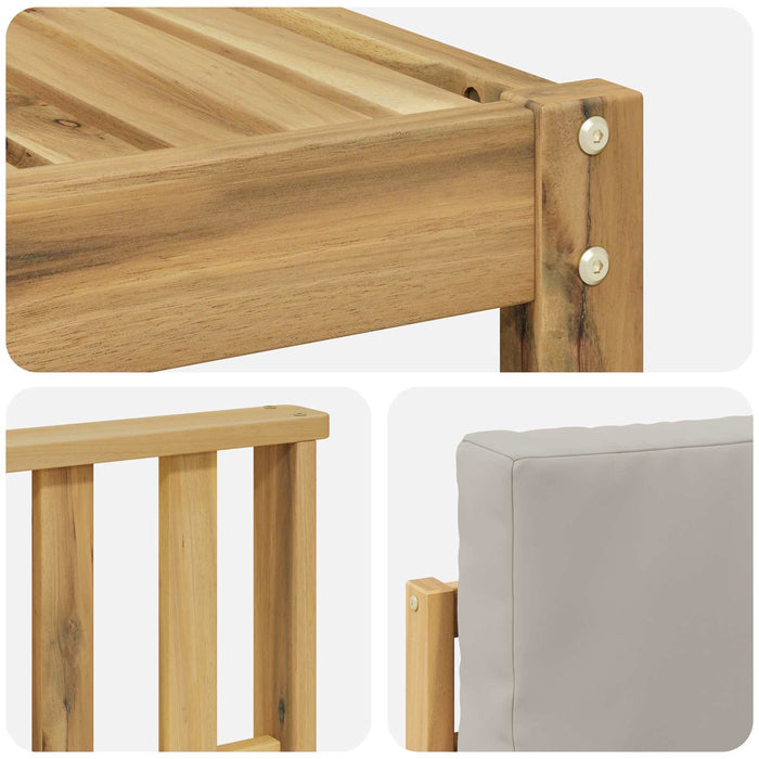 Set de canapele de exterior 5 pcs Alb și gri deschis WALTI