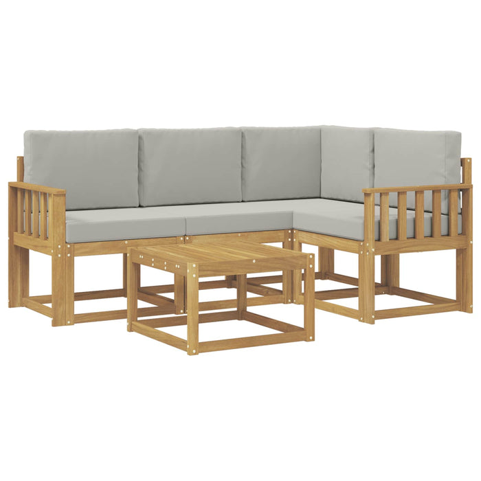 Set de canapele de exterior 5 pcs Alb și gri deschis WALTI