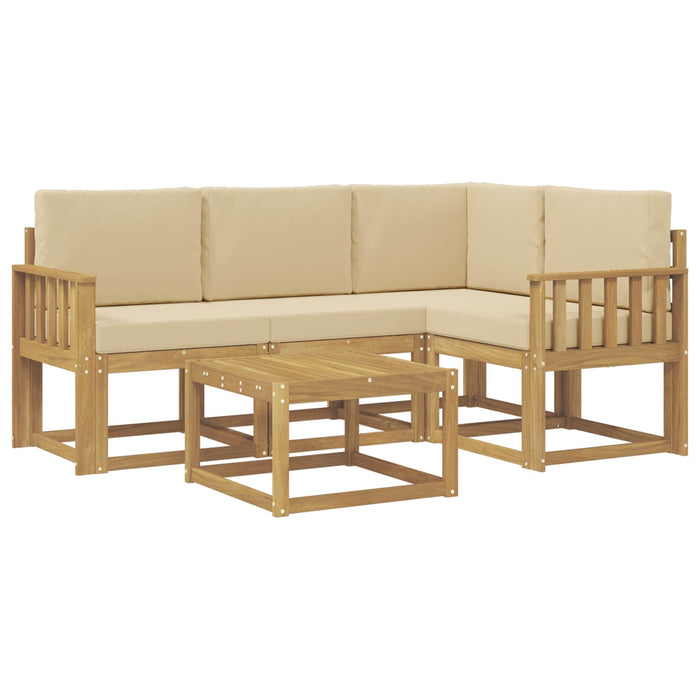 Set de canapele de exterior cu pernă 5 pcs Alb și Bej WALTI