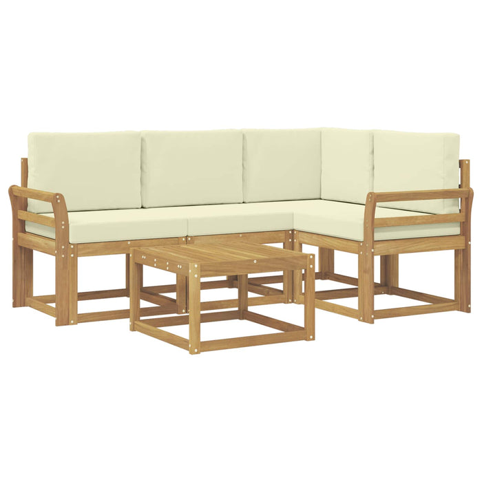 Set de canapele de exterior cu pernă 5 pcs Alb și crem WALTI
