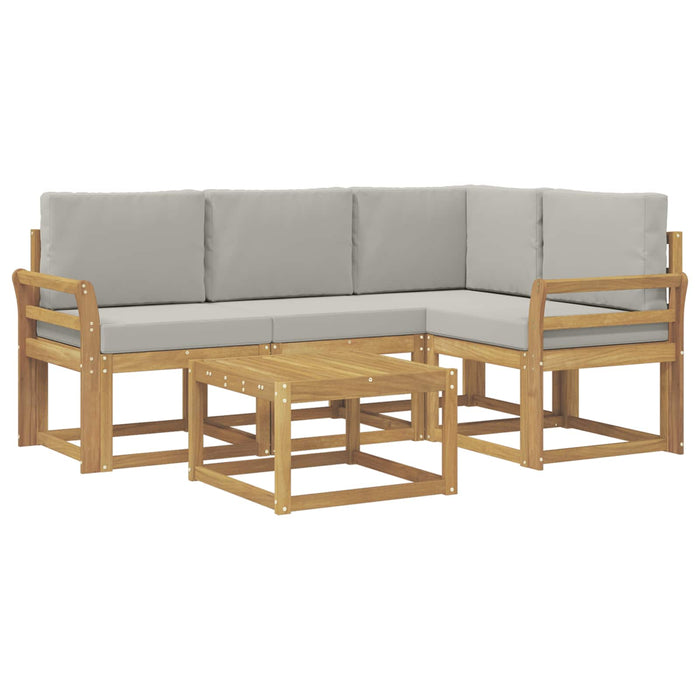 Set de canapele de exterior 5 pcs Alb și gri deschis WALTI