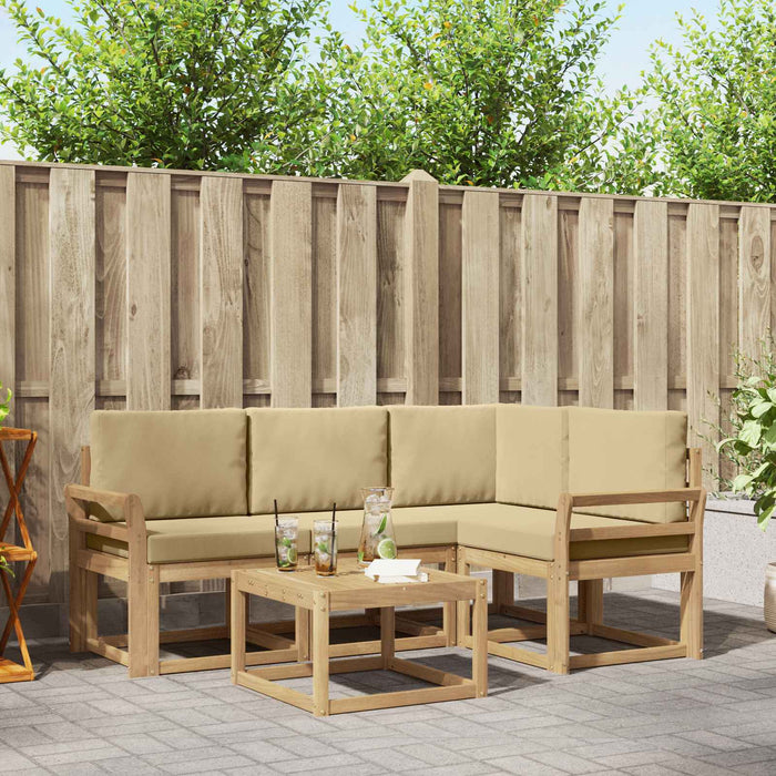 Set de canapele de exterior cu pernă 5 pcs Alb și Bej WALTI