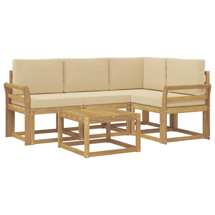 Set de canapele de exterior cu pernă 5 pcs Alb și Bej WALTI