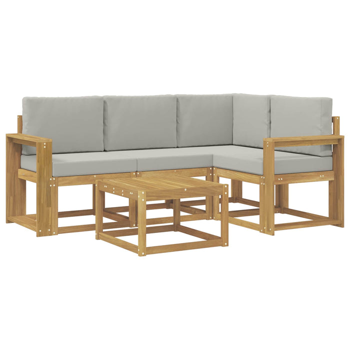 Set de canapele de exterior 5 pcs Alb și gri deschis WALTI