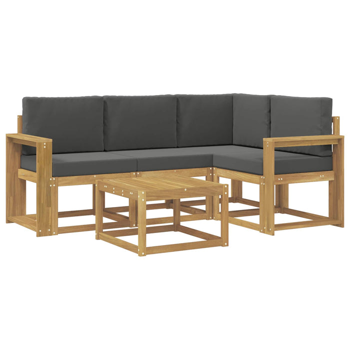 Set de canapele de exterior cu pernă 5 pcs Alb și antracit WALTI
