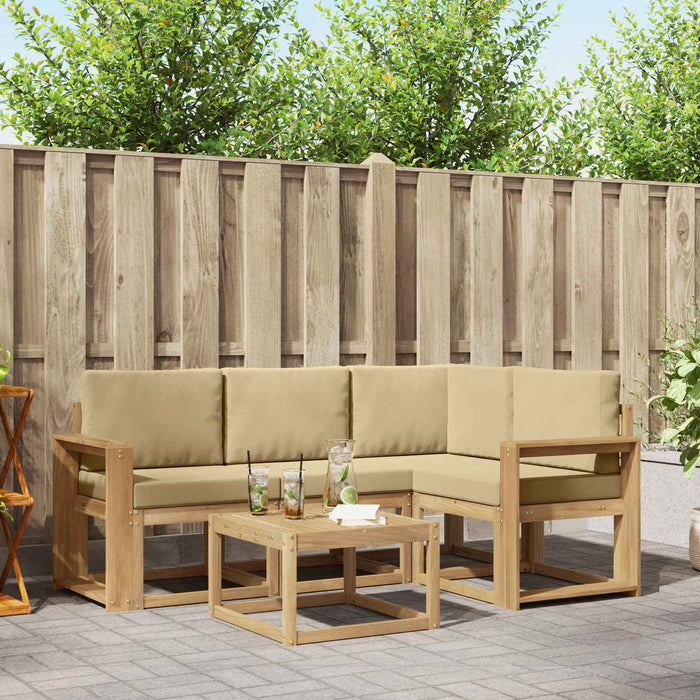 Set de canapele de exterior cu pernă 5 pcs Alb și Bej WALTI