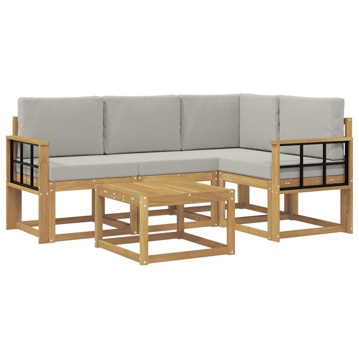 Set de canapele de exterior 5 pcs Alb și gri deschis WALTI