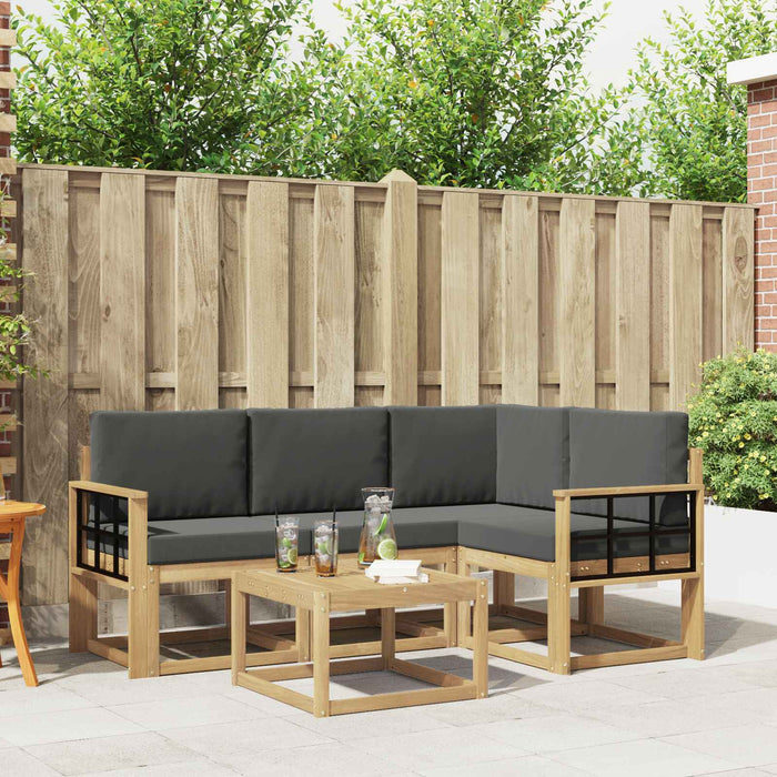 Set de canapele de exterior cu pernă 5 pcs Alb și antracit WALTI