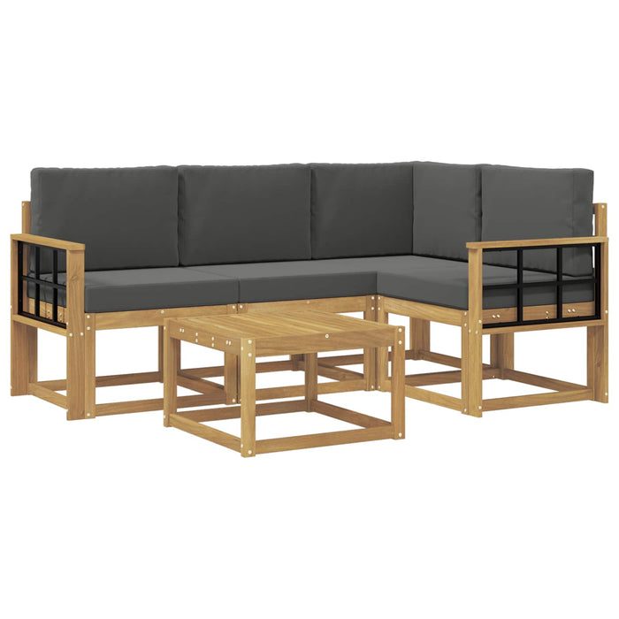 Set de canapele de exterior cu pernă 5 pcs Alb și antracit WALTI