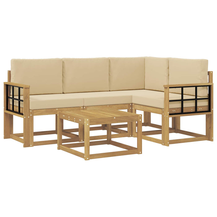 Set de canapele de exterior cu pernă 5 pcs Alb și Bej WALTI