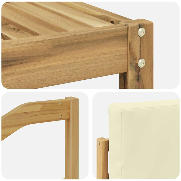 Set de canapele de exterior cu pernă 5 pcs Alb și crem WALTI