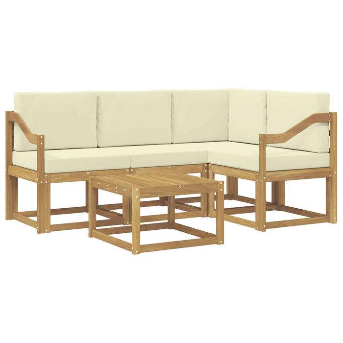 Set de canapele de exterior cu pernă 5 pcs Alb și crem WALTI