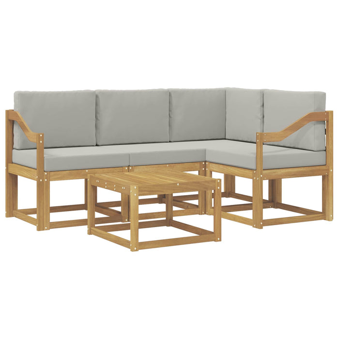Set de canapele de exterior 5 pcs Alb și gri deschis WALTI
