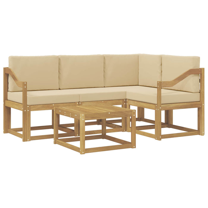 Set de canapele de exterior cu pernă 5 pcs Alb și Bej WALTI