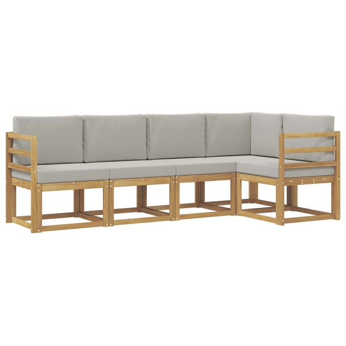 Set de canapele de exterior cu pernă 5 pcs Alb și gri deschis WALTI