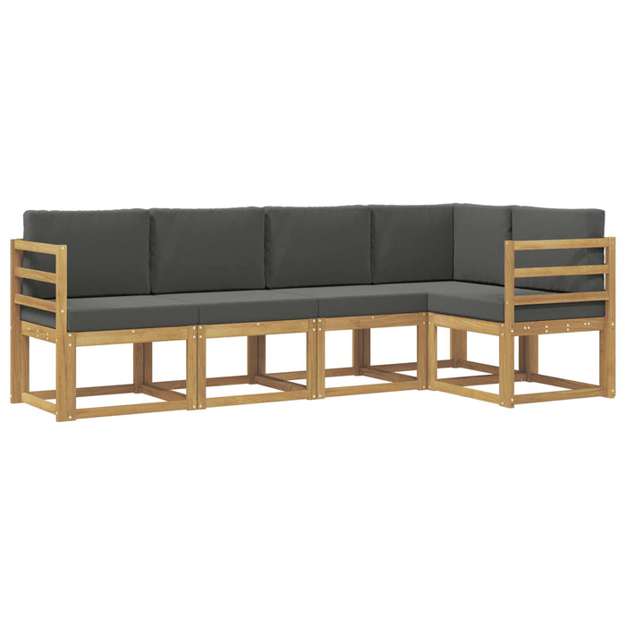 Set de canapele de exterior cu pernă 5 pcs Alb și antracit WALTI